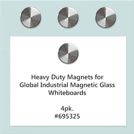 Global Industrial Steel Magnets, Silver, 3/8 x 3/8 695325